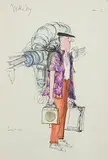 Ronald Searle, Willie Jay, watercolour, pen and ink on paper