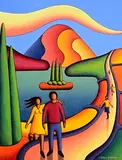 Alan Kenny, Dreamscape, Mountains with Lovers and Figures