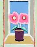 Jack Donovan, Two Flowers in a Pot, 2013, oil on canvas board