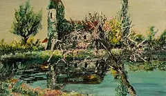 Sine MacKinnon, Reflections, oil on board