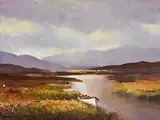 Evening Light by Norman J. McCaig, oil on canvas board, sold Nov 2023