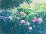 Brett McEntaggart, Purple Hydrangeas, oil on canvas