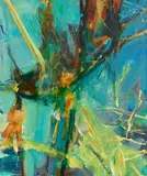 Jill Dennis, Sunlit Reeds, oil on canvas