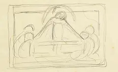 Figural Composition by Mainie Jellett, graphite on paper, sold Nov 2023