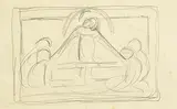 Mainie Jellett, Figural Composition, graphite on paper