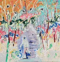 Philip Ryan, Stepping Stones, oil on board