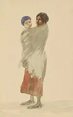 Dubliners by Michael Healy, watercolour on paper, sold Nov 2023