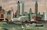 Norah McGuinness, Manhattan Skyline, 1939, gouache on paper