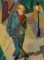 Elizabeth Rivers, Stepping Out, oil on canvas laid on board