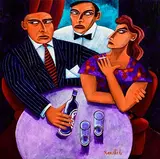Date Night by Graham Knuttel, oil on canvas, sold Oct 2023