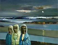 Daniel O'Neill, Three Figures, oil on canvas