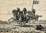Jack Butler Yeats, The First Time Round, Indian ink on paper