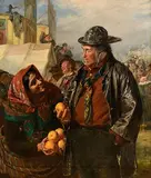 The Children's Fairing by Erskine Nicol, 1870, oil on canvas, offered Oct 2023