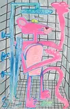 Katherine Bernhardt, Shower Power, 2023, lithograph on Somerset Radiant White 410gsm - number 63 from an edition of 75 - Produced by Counter Studio, Margate, UK
