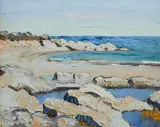 Letitia Marion Hamilton, Dog's Bay, Roundstone, oil on board - second image verso