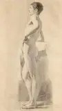 William Orpen, Study of a Male Nude, 1896, pencil drawing