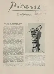 Pablo Picasso Spanish, Pour Madame Boccard, Indian ink on paper - Original ink drawing on a page from the 1966 Hachette book Chefs-d'Oeuvre de l'Art, Grands Peintres: Picasso