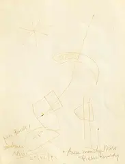 For Pierre Reverdy by Joan Miro Spanish, 1953, ink on paper - embossed 'DAT et Cie Annecy', sold Oct 2023