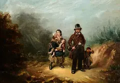 William Brocas, Evicted Family, oil on canvas
