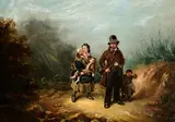 William Brocas, Evicted Family, oil on canvas