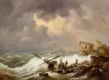 Hendrik Adolf Schaep Belgian, The Survivors, oil on canvas