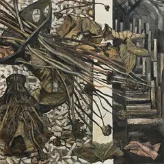 Patrick Swift, The Cemetery, oil on canvas laid on board