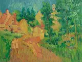 The Village of Vez by Desmond Carrick, oil on board, sold Oct 2023