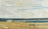 Charles Brady, July Day, Sandymount Strand, oil on board
