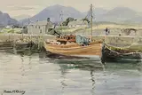 Frank McKelvey, Annalong Harbour, Down, watercolour on paper
