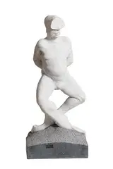 Michael Quane, Diver, 2008, carrara marble on limestone base
