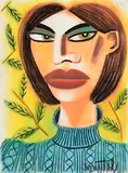 Graham Knuttel, Baby's Got Green Eyes, pastel on paper