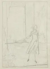 Harry Clarke, Study for Bluebeard - From the Fairy Tales of Charles Perrault, 1922, pencil on paper