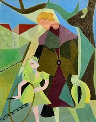 Fr. Jack P. Hanlon, Mother and Child, oil on canvas