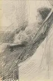 Lily Relaxing by John Butler Yeats, pencil on paper, sold Sep 2023