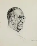 Seán Keating, Eamon de Valera, charcoal drawing heightened