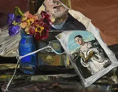 Nature with Ingres by Nick Miller, 1999, oil on linen, sold Sep 2023