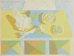 Robert MacBryde, Yellow Still Life, lithograph