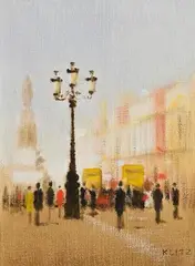Anthony Robert Klitz, O'Connell Street, Dublin, oil on canvas