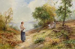 Gathering Kindling by Ernest Walbourn, oil on canvas, sold Sep 2023