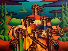 Alan Kenny, Structured Trad Session, 2019, acrylic on canvas