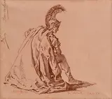 Sir William Russell Flint British, Roman Centurian, 1957, conte on paper