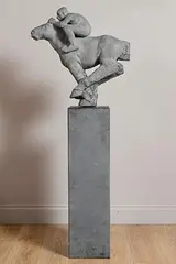 Michael Quane, Horse and Rider III, 2003, limestone on limestone base