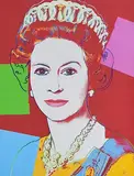 Andy Warhol American, Queen Elizabeth II, vintage print from an edition of 1000 - published to promote Warhol's 'Reigning Queen' series for Art 18/87, Basel