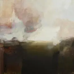 Colin Crotty, Landscape with Fire I (2000-'01), oil on board