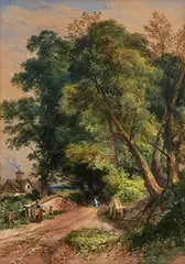 Thomas Colman Dibdin, The Faggot Gatherers, 1868, watercolour on paper