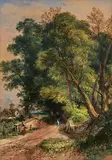 Thomas Colman Dibdin, The Faggot Gatherers, 1868, watercolour on paper