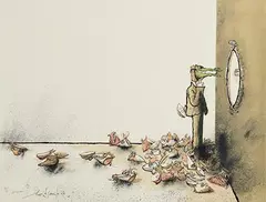 Ronald Searle, Everyman, lithograph - number 52 from an edition of 99 - published by Michel Carre Litho, Paris, printed by Edition R S, Paris, 1977