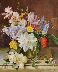 Geraldine M. O'Brien, Still Life, Vase of Flowers, 1956, oil on canvas