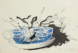 Micheal Farrell, Storm in a Teacup, lithograph