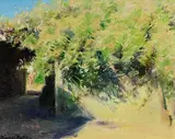 Thomas Ryan, The Artist's Garden, oil on board